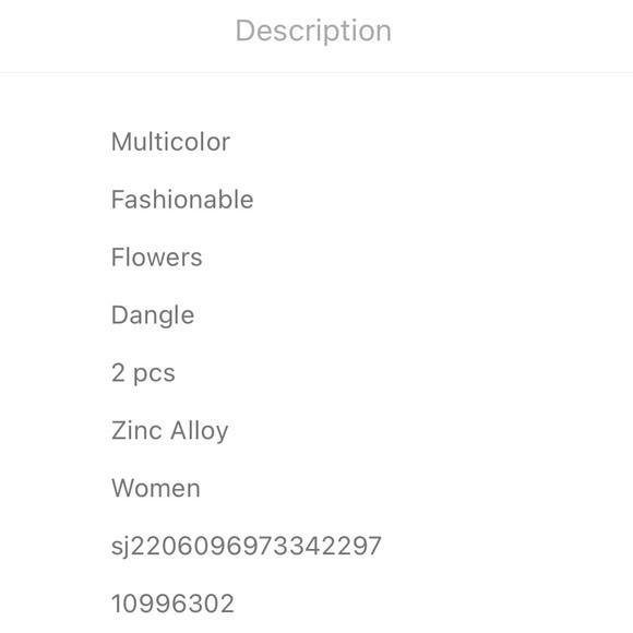 Flower Drop Earrings Black Silver - Picture 5 of 6